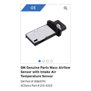 Genuine GM 05-15 C6 Corvette Air Mass Sensor Meter LS2 LS7 LS9 15865791 213-4222